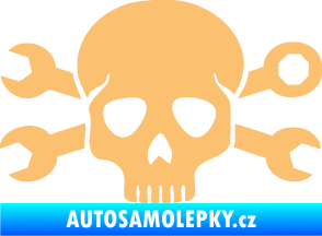 Samolepka Lebka 030 pravá mechanik béžová