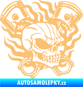 Samolepka Lebka 048 pravá písty a plameny béžová