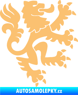 Samolepka Lev heraldika 001 pravá Český lev béžová