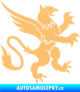 Samolepka Lev heraldika 003 pravá béžová