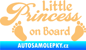 Samolepka Little princess on board 002 nápis s nožičkami béžová