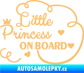 Samolepka Little princess on board nápis béžová