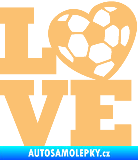 Samolepka Love fotbal béžová