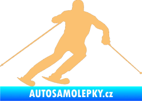 Samolepka Lyžař 003 pravá béžová