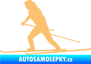 Samolepka Lyžařka 003 levá  béžová