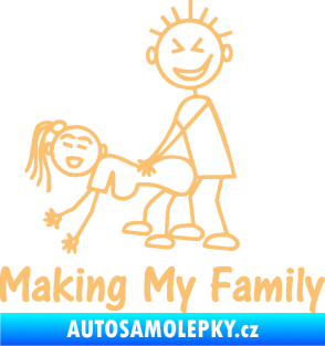Samolepka Making my family levá béžová