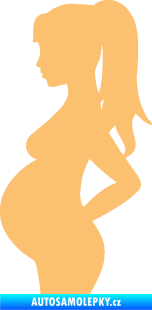 Samolepka Maminka v autě 002 levá silueta těhulka béžová