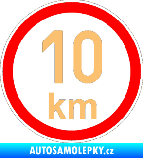 Samolepka Maximální rychlost 10km - nejvyšší konstrukční rychlost béžová