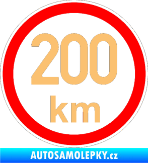 Samolepka Maximální rychlost 200km - nejvyšší konstrukční rychlost béžová