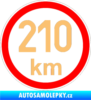 Samolepka Maximální rychlost 210km - nejvyšší konstrukční rychlost béžová