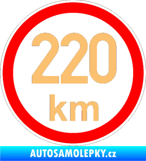 Samolepka Maximální rychlost 220km - nejvyšší konstrukční rychlost béžová