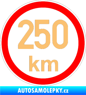 Samolepka Maximální rychlost 250km - nejvyšší konstrukční rychlost béžová