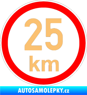 Samolepka Maximální rychlost 25km - nejvyšší konstrukční rychlost béžová