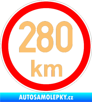 Samolepka Maximální rychlost 280km - nejvyšší konstrukční rychlost béžová