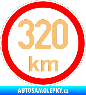 Samolepka Maximální rychlost 320km - nejvyšší konstrukční rychlost béžová