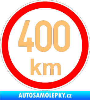 Samolepka Maximální rychlost 400km - nejvyšší konstrukční rychlost béžová