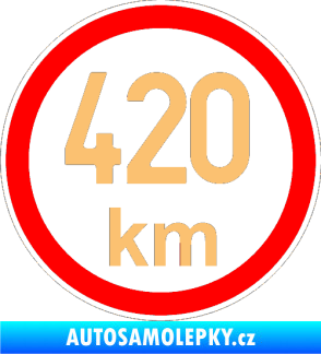 Samolepka Maximální rychlost 420km - nejvyšší konstrukční rychlost béžová