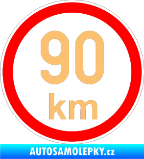 Samolepka Maximální rychlost 90km - nejvyšší konstrukční rychlost béžová