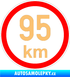 Samolepka Maximální rychlost 95km - nejvyšší konstrukční rychlost béžová
