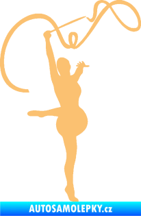 Samolepka Moderní gymnastika 003 pravá gymnastka se stuhou béžová