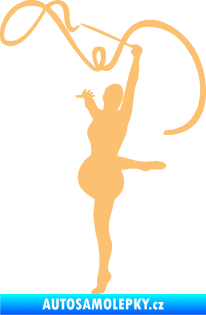 Samolepka Moderní gymnastika 003 levá gymnastka se stuhou béžová