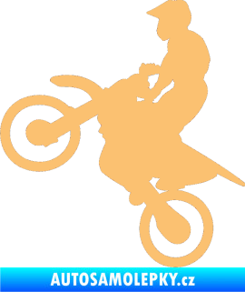 Samolepka Motorka 024 levá motokros béžová