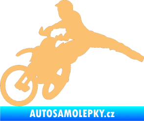 Samolepka Motorka 030 levá motokros béžová