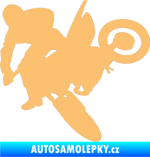Samolepka Motorka 033 levá motokros béžová