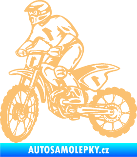 Samolepka Motorka 043 levá motokros béžová
