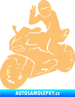 Samolepka Motorkář 006 levá béžová