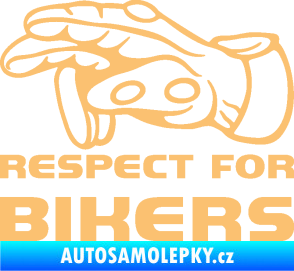 Samolepka Motorkář 014 levá respect for bikers béžová