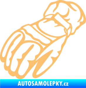 Samolepka Motorkářské rukavice 003 levá béžová