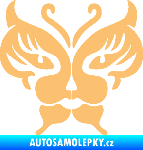 Samolepka Motýl 016 kočičí obličej béžová