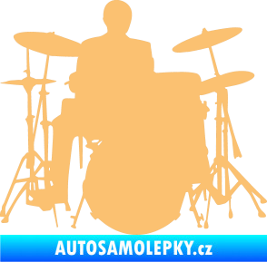 Samolepka Music 009 pravá hráč na bicí béžová