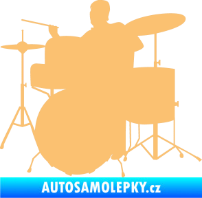Samolepka Music 011 levá hráč na bicí béžová