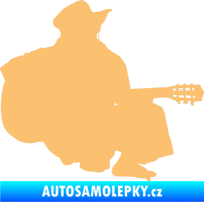 Samolepka Music 014 pravá hráč na kytaru béžová