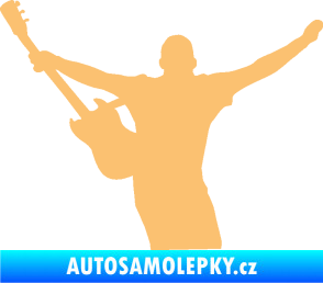 Samolepka Music 024 levá kytarista rocker béžová