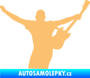 Samolepka Music 024 pravá kytarista rocker béžová