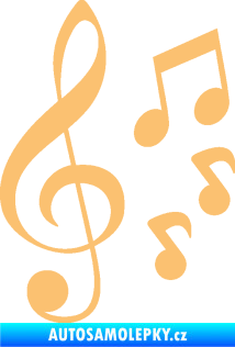Samolepka Music noty a houslový klíč 002 béžová