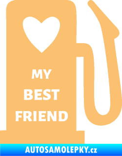 Samolepka My best friend benzínová pumpa béžová