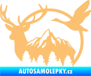 Samolepka Myslivost 002 levá lesní zvěř béžová
