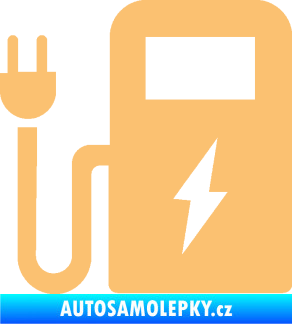 Samolepka Nabíjecí stanice 001 levá elektromobil charge béžová