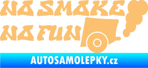 Samolepka No smoke no fun 002 nápis s výfukem béžová