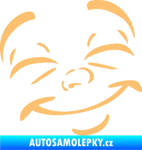 Samolepka Obličej 004 pravá šťastný béžová
