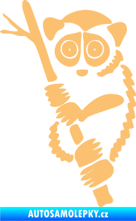 Samolepka Opice 004 levá lemur na stromě béžová