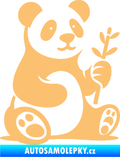 Samolepka Panda 011 pravá s bambusovou větvičkou béžová