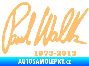 Samolepka Paul Walker 003 podpis a datum béžová