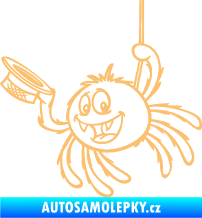 Samolepka Pavouk 022 levá s kloboučkem béžová