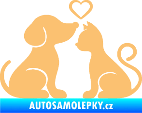 Samolepka Pejsek a kočička 001 levá béžová