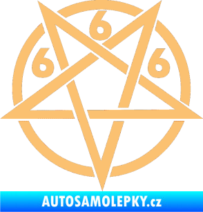 Samolepka Pentagram 666 béžová